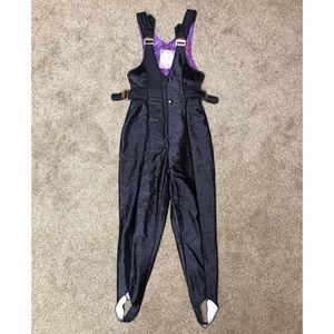 Vintage 90s Person’s ski suit snow bibs Sz medium